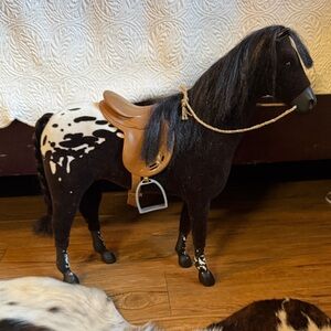 American Girl Kaya’s Appaloosa Black and Brown Toy Horse with Saddle